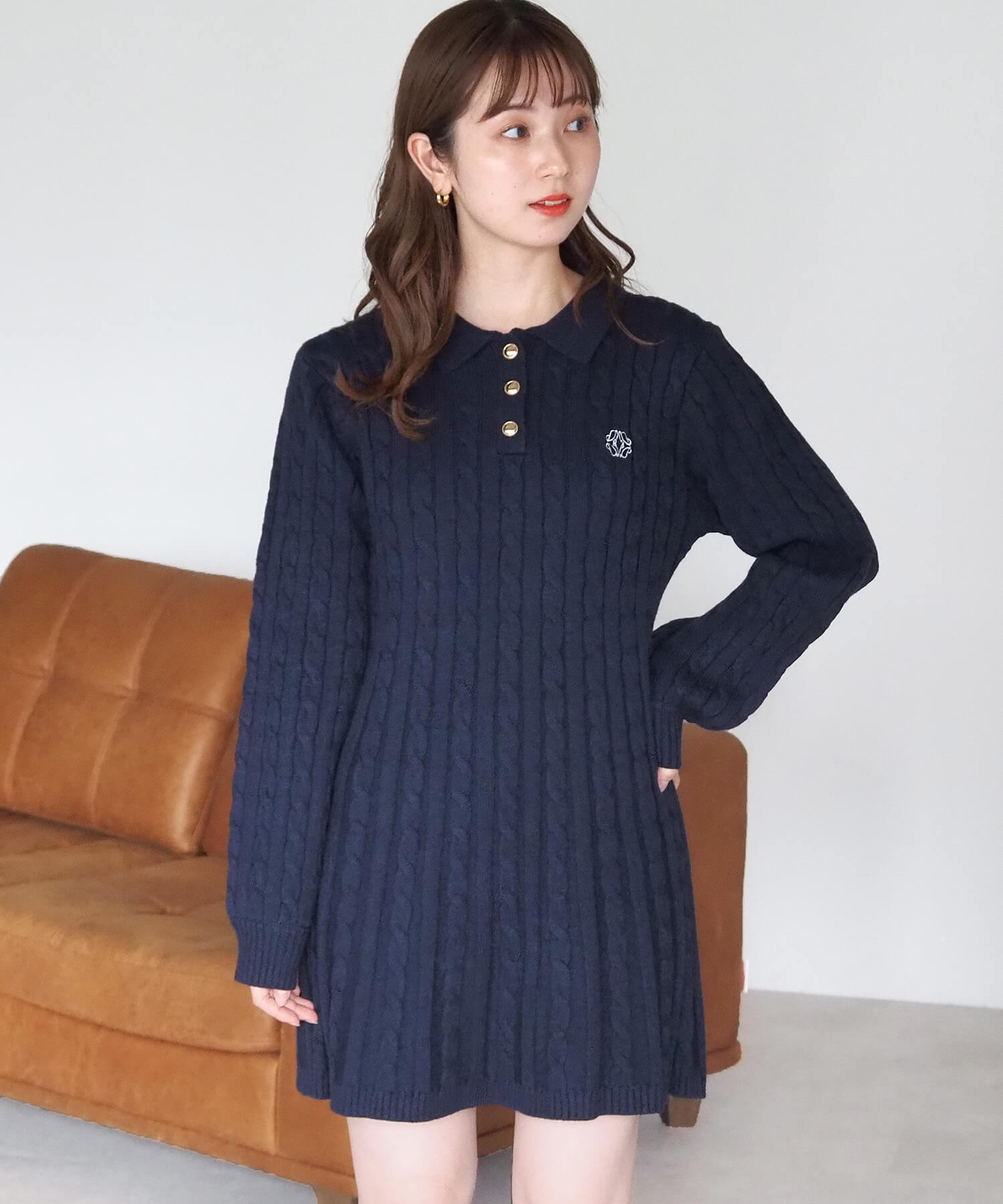 tiptop+pocket ティップトッププラスポケット / ケーブルニットポロ