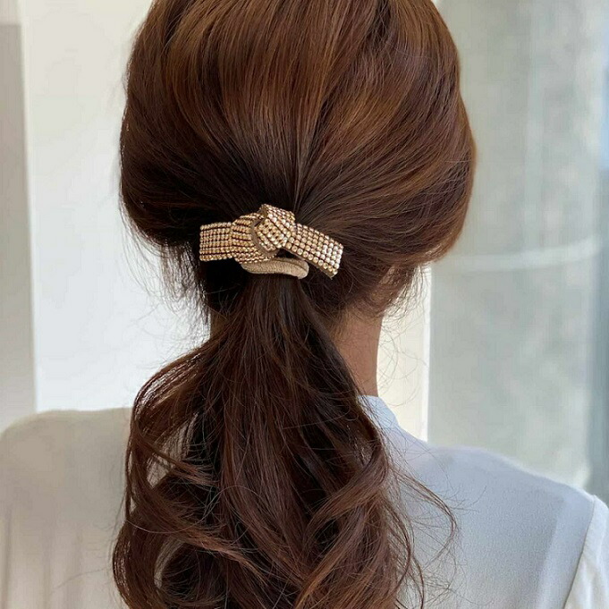 acca ドレスポニー ゴールド 6列 ヘアゴム スワロフスキー acca ドレス