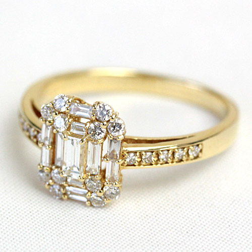 楽天市場】K18 ダイヤモンド リング ダイヤ リング 0.5ct 33石
