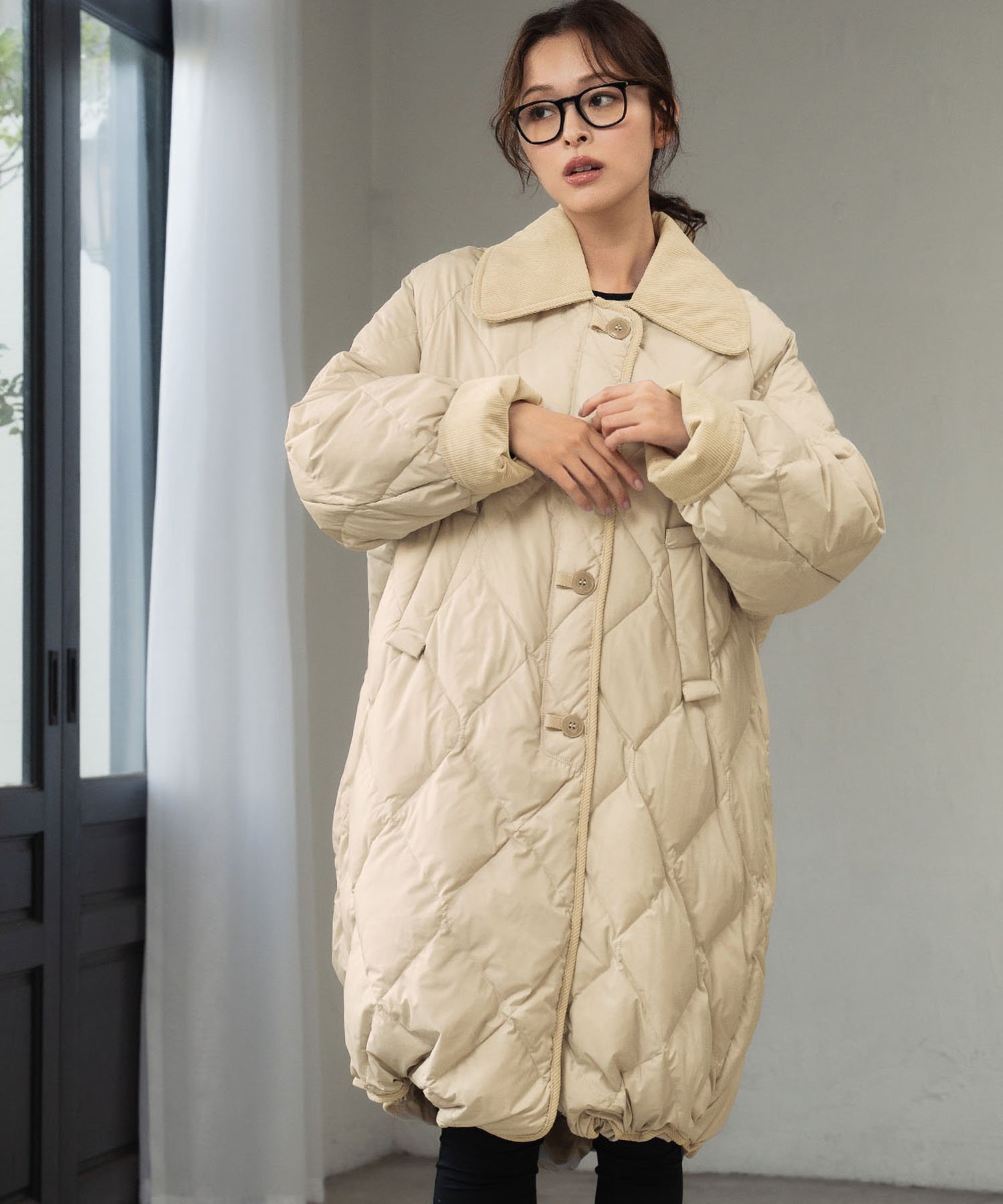 RIVER FIELD & Co.｜【高品質ダウン90%】 ステンカラー キルティング