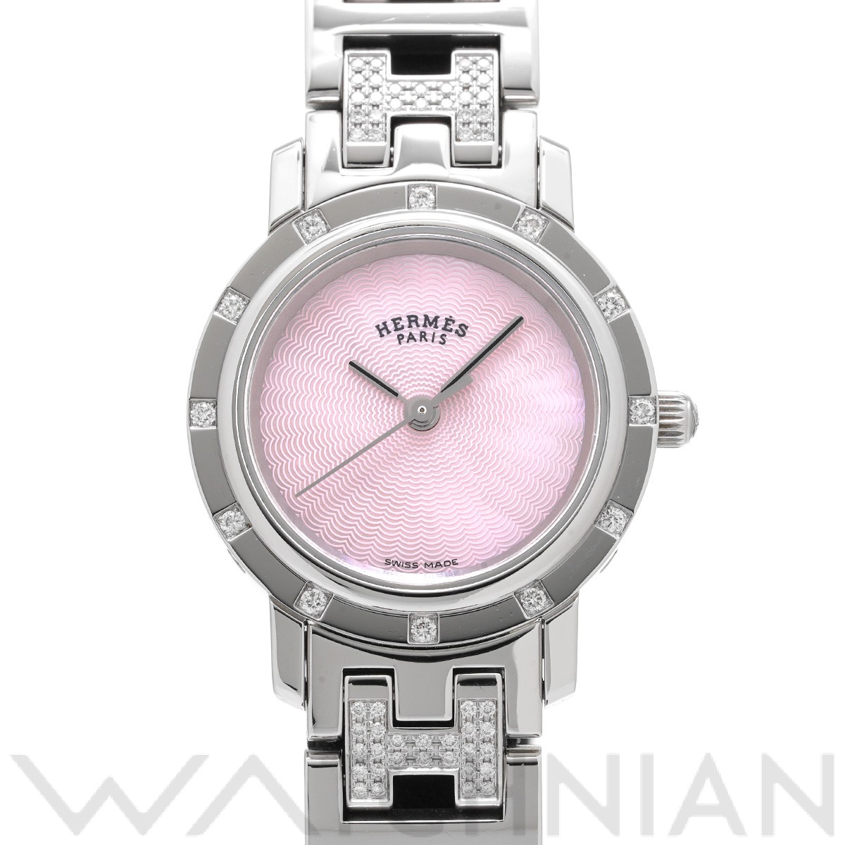 エルメス クリッパー ナクレ CL4.230 ピンクシェル レディース 時計