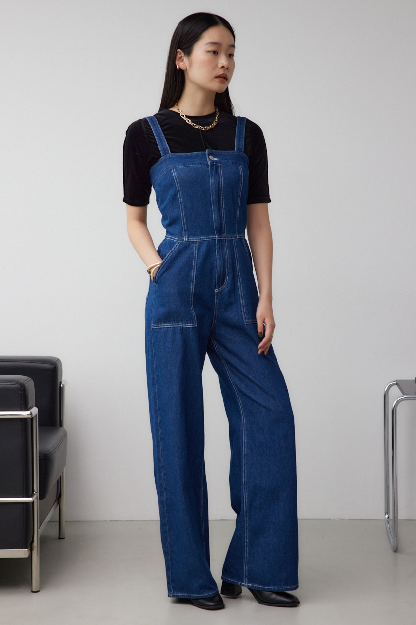 AZUL BY MOUSSY | デニムベアワイドオールインワン (その他デニム