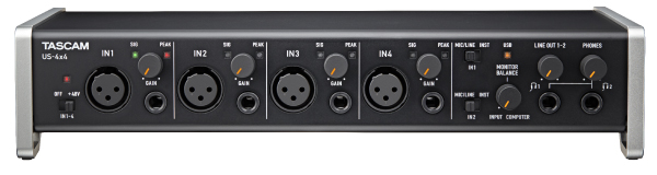 TASCAMのオーディオMIDIインターフェイス、US-4x4のご紹介ページです。