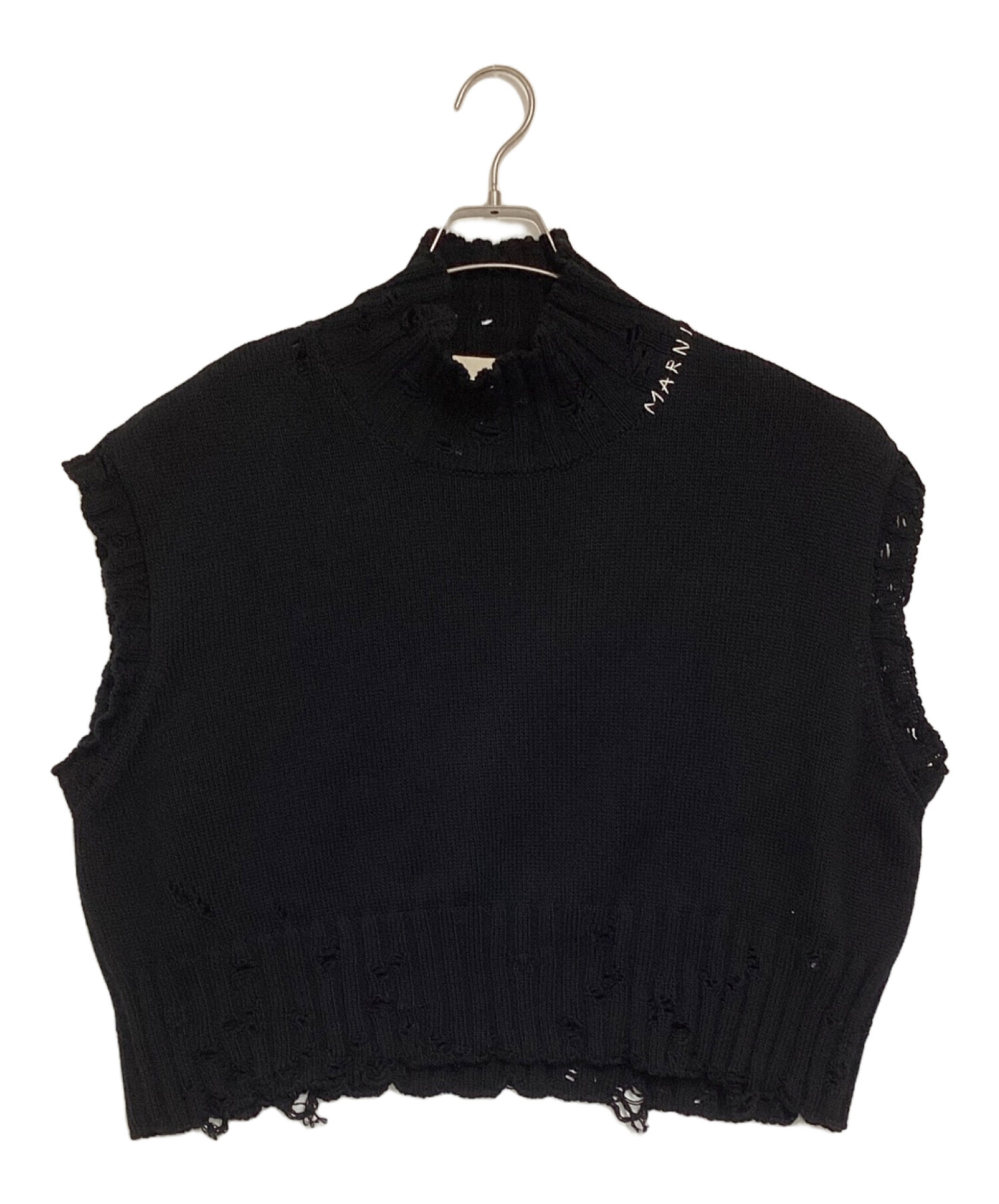中古・古着通販】MARNI (マルニ) ロゴ刺繍ダメージニットベスト