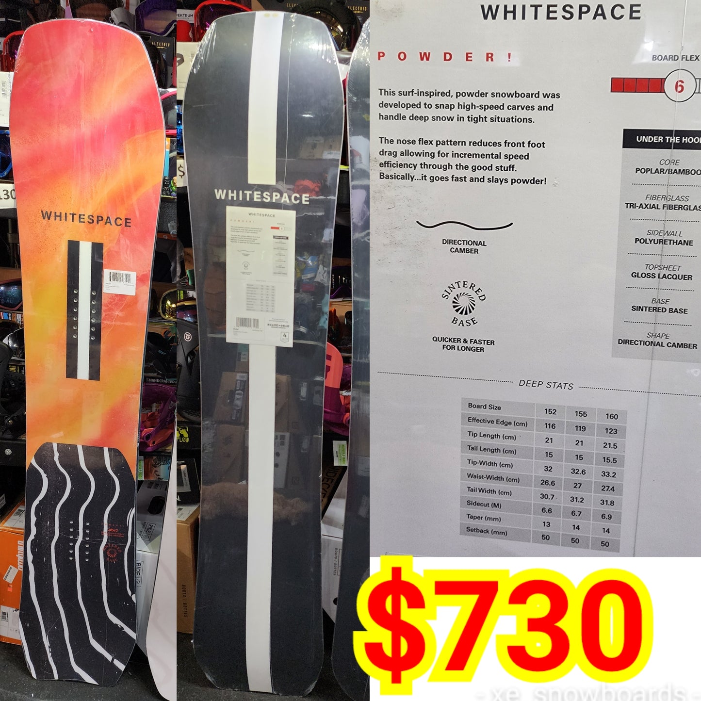 WHITESPACE (SHAUN WHITES'S) POWDER Model 152cm 155cm 2023 model