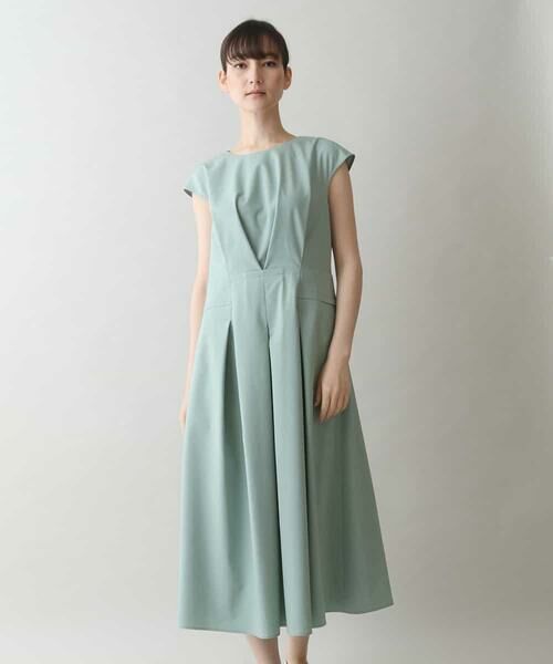 セール】 リネンタイプライターシルエットワンピース/日本製 （ロング