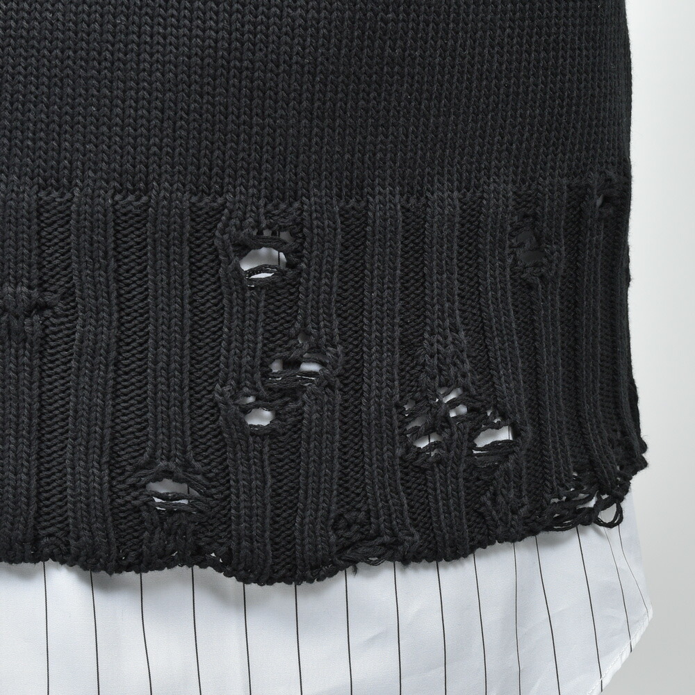 MARNI（マルニ）コットンダメージVネックニットベスト CVMG0091A0