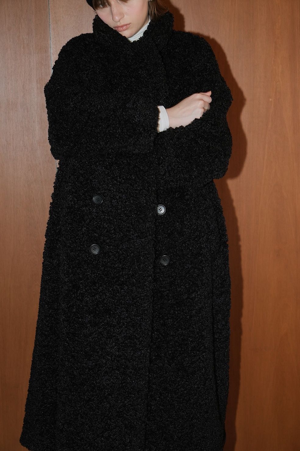 CLANE - ダブル ロング ボアコート - DOUBLE LONG BOA COAT - BLACK