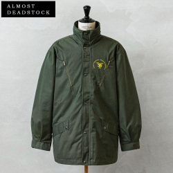 実物 新品 デッドストック 米軍 スノーカモ モッズコート BLACK染め