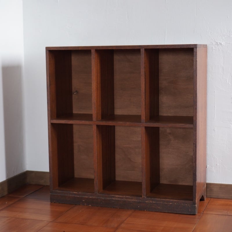 古い収納棚 収納 棚 木製 本棚 昭和初期 古家具 アンティーク