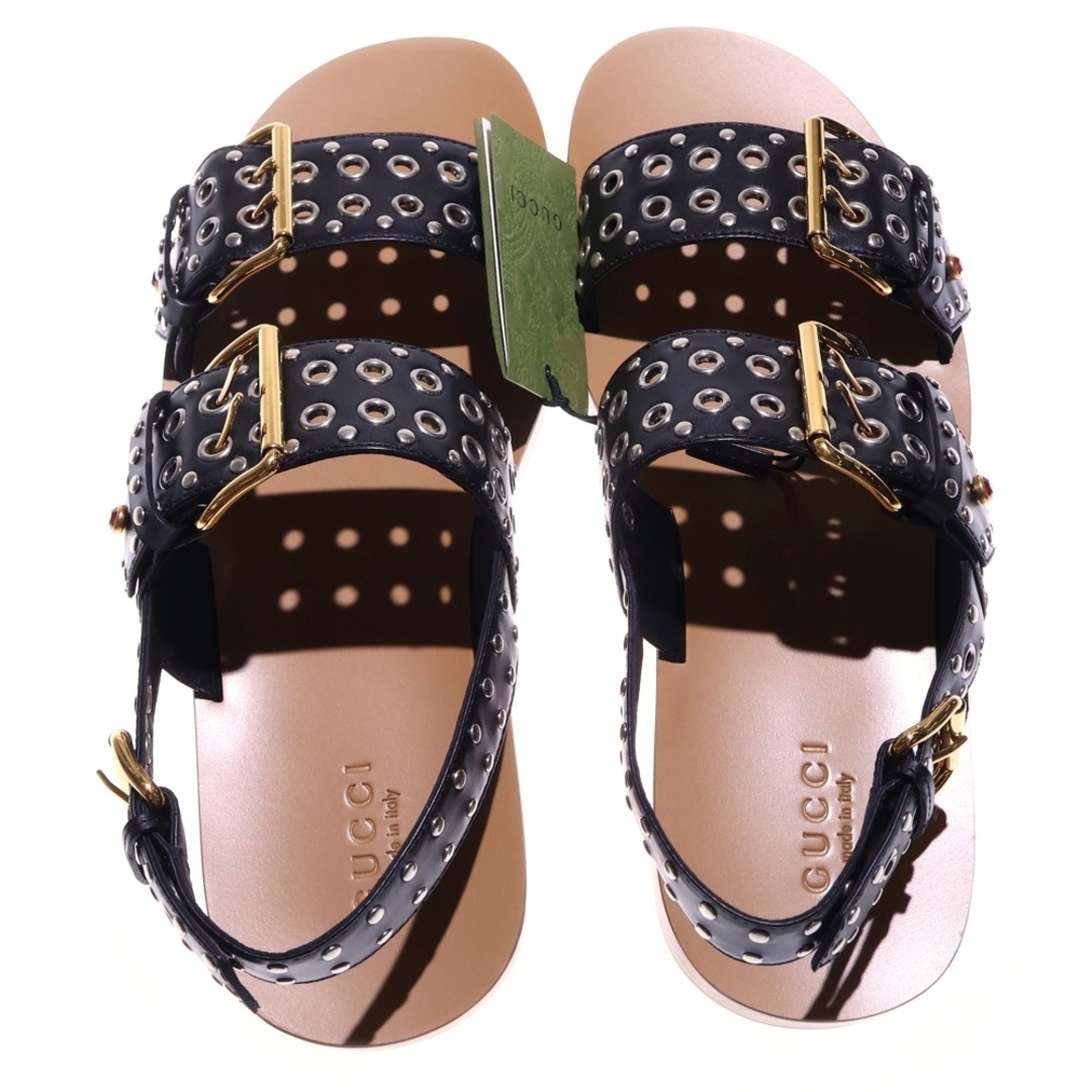 美品】GUCCI バンブー ブラック ストラップサンダル サイズ7 1/2 美品