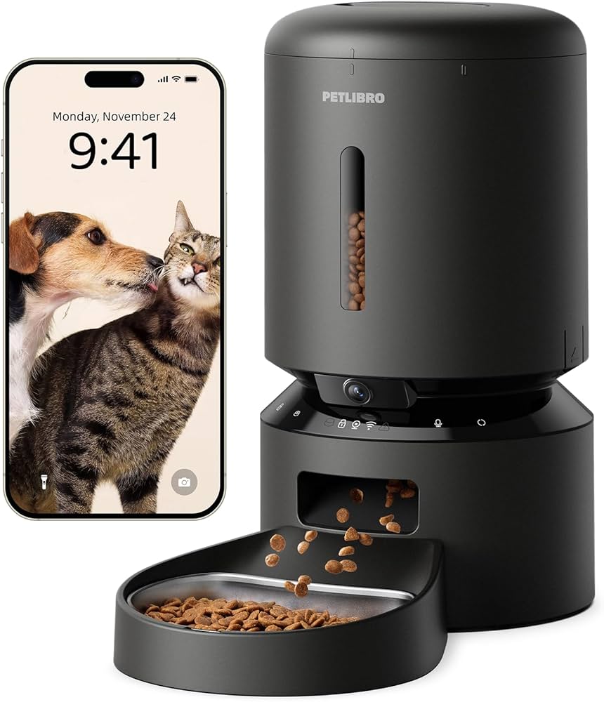 Amazon | PETLIBRO 自動給餌器 猫用 カメラ付き 自動餌やり器 犬 1080P