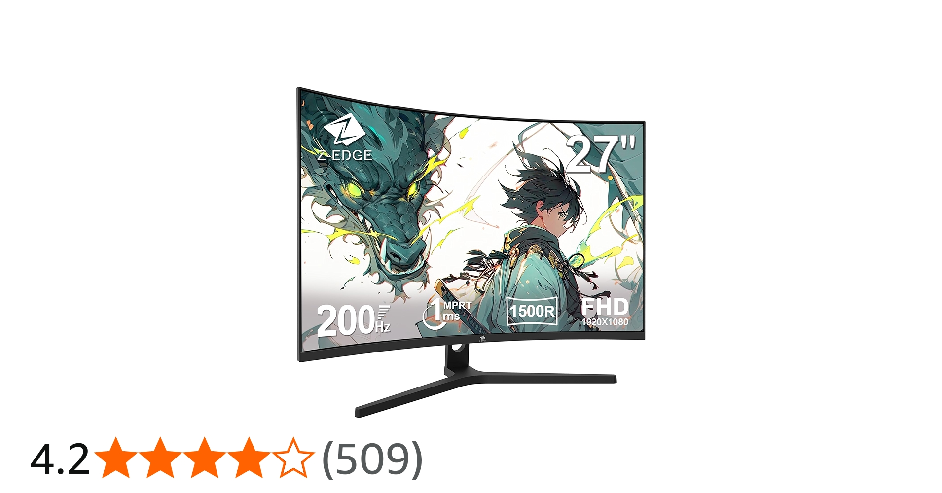 Amazon.co.jp: Z Z-Edge 湾曲ゲーミングモニター 200Hz 27インチ