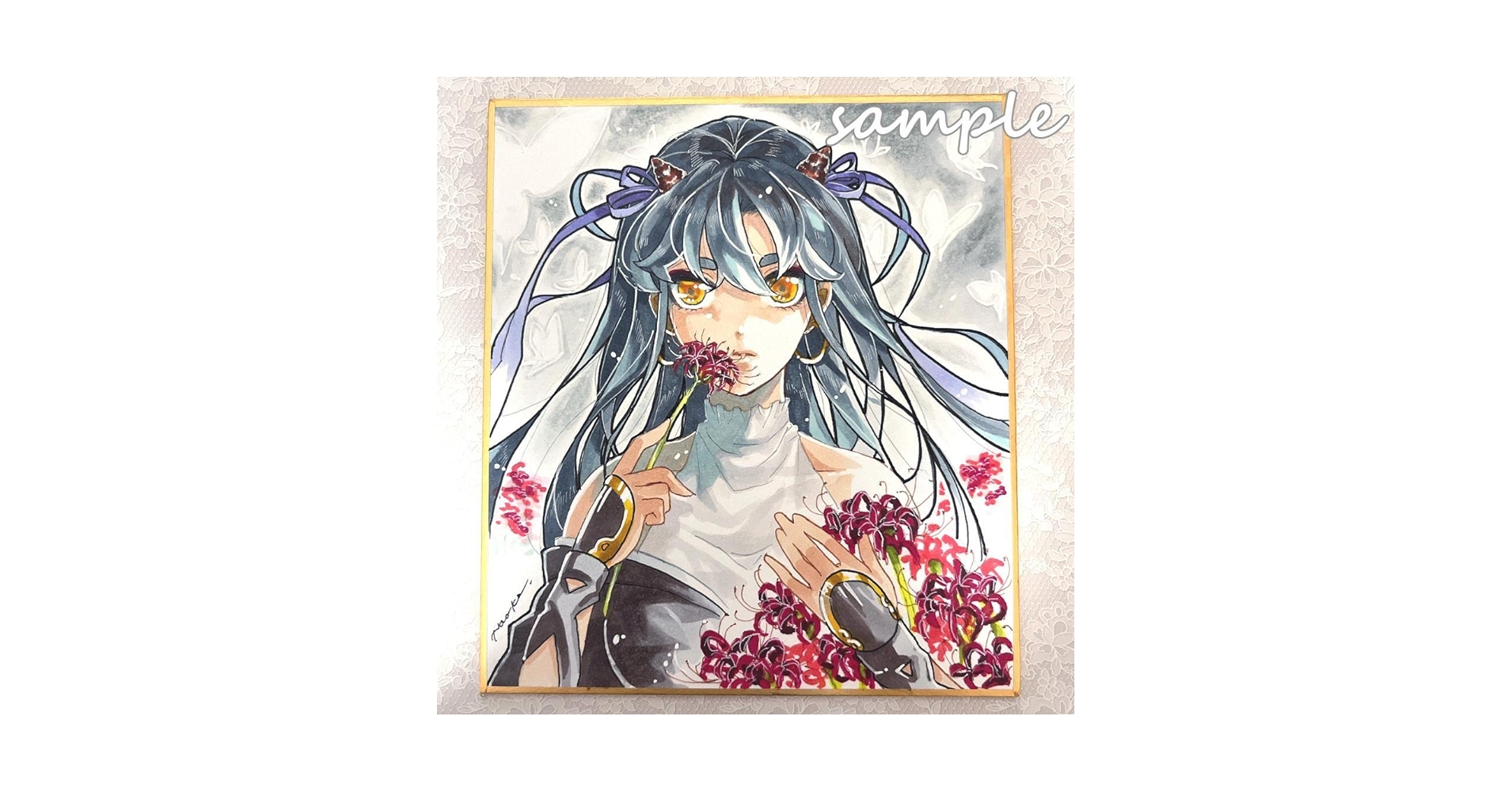 し*け様 オリジナル手描きイラスト アナログ 大色紙 し*け様