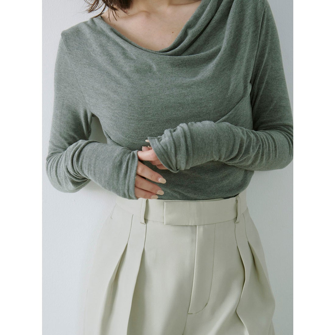 アニュアンス anuans ギャザードレープカットトップス （GREY