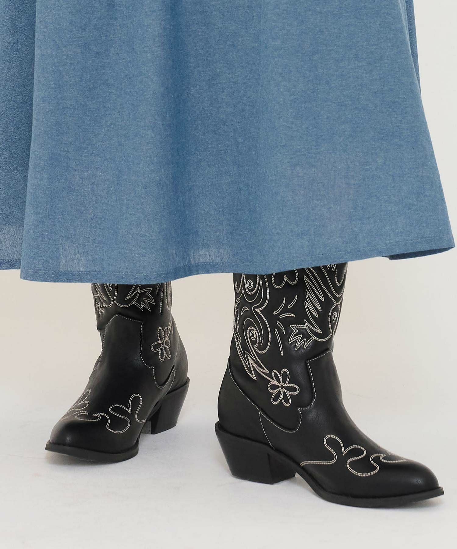 オリジナル刺繍 ウエスタンブーツ TINA：JOJUN 全2色｜tnj913-0785【3】