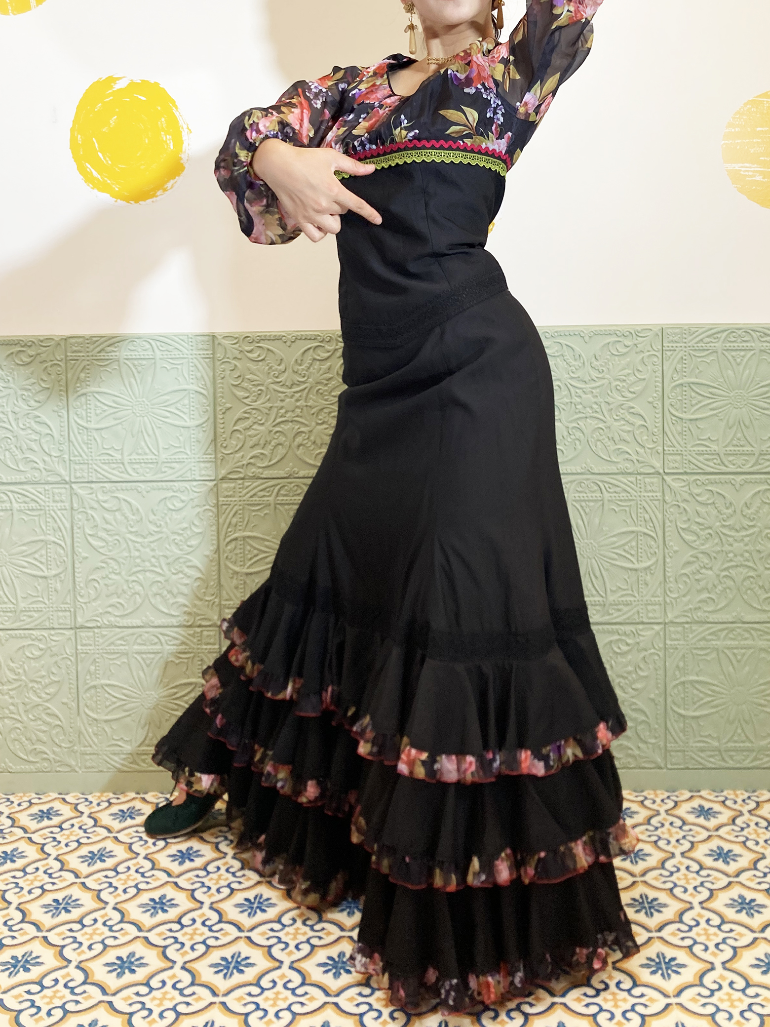SONIA JOHNES フラメンコドレス 黒 フラメンコ衣装 Sonia Johnes