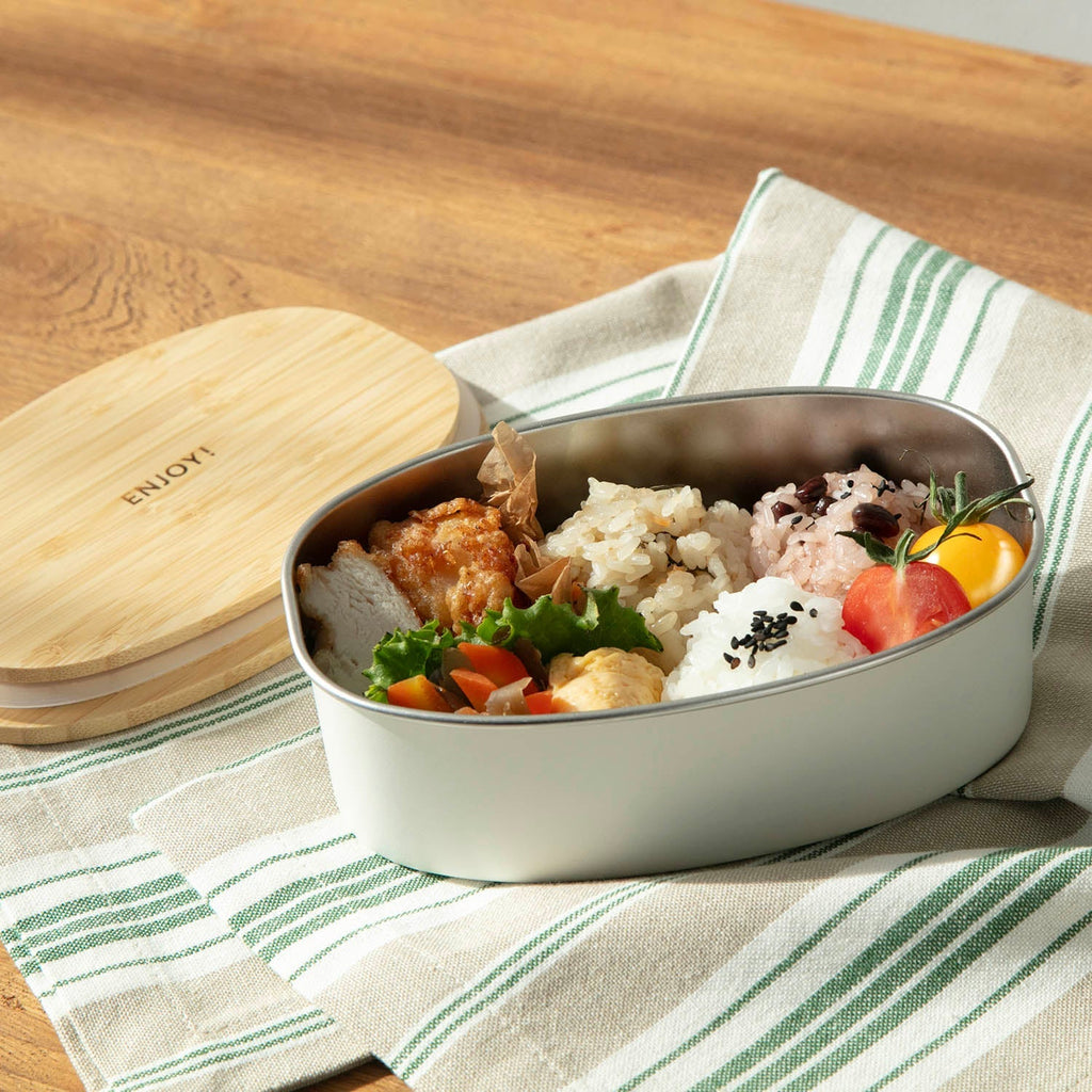 ののじ ステンレスランチボックス オーバル ホワイト NLD0600-WB