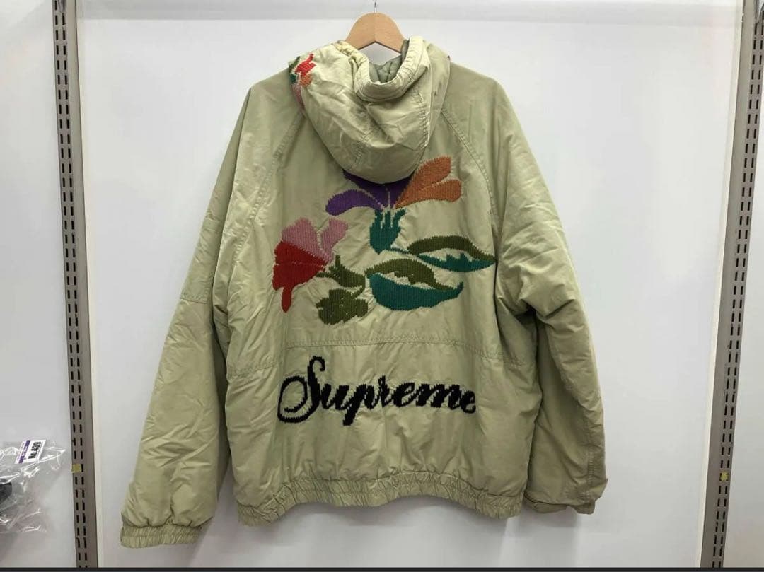 ジャケット・アウター SUPREME NEEDLEPOINT HOODED JACKET OLIVE Supreme Needlepoint Hooded Jacket Olive メンズ - FW23 - JP