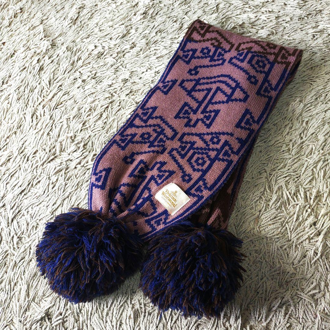 【良品】ヴィヴィアンウエストウッド　マフラー　ボンボン ヴィヴィアンウエストウッド VIVIENNE WESTWOOD マフラー ストール 24
