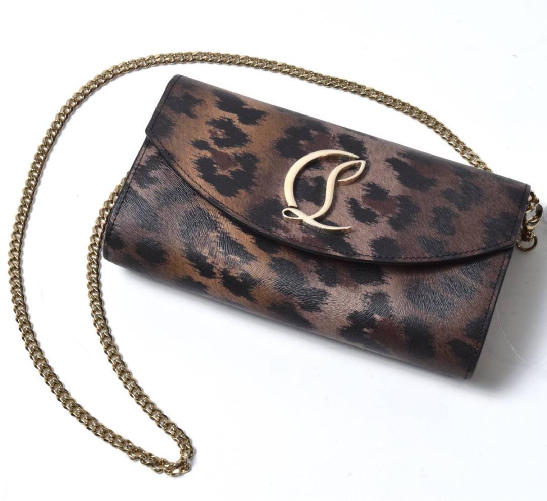 未使用 クリスチャンルブタン LOUBI54 レオパード ウォレットバッグ