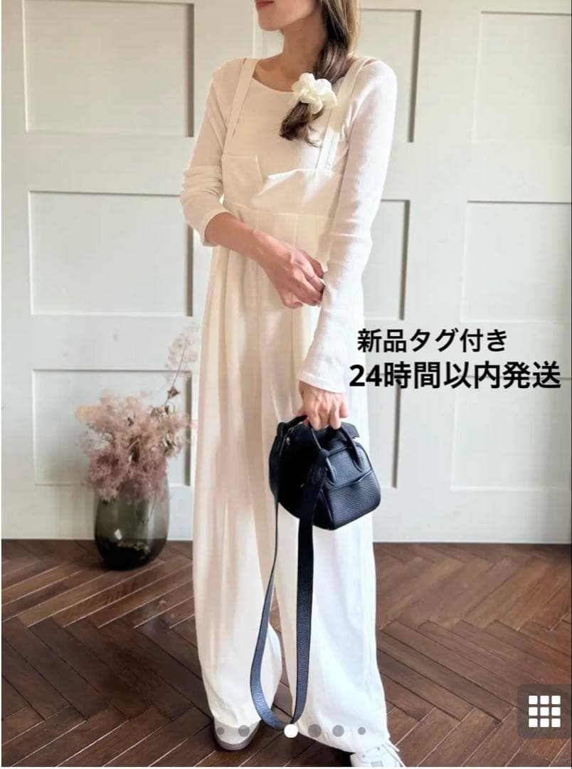 rimir リミル ハイウエストサロペット ホワイト ハイウエストサロペット【white】 | rimir