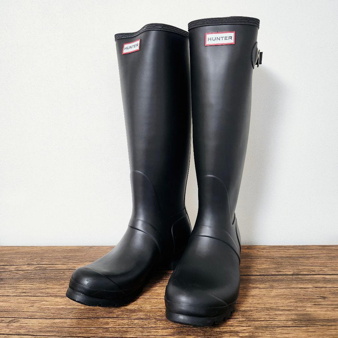 【極美品】HUNTER レインブーツ ロング UK8 ブラック HUNTER（ハンター） 【並行輸入品】 レインブーツ 長靴 ロングブーツ