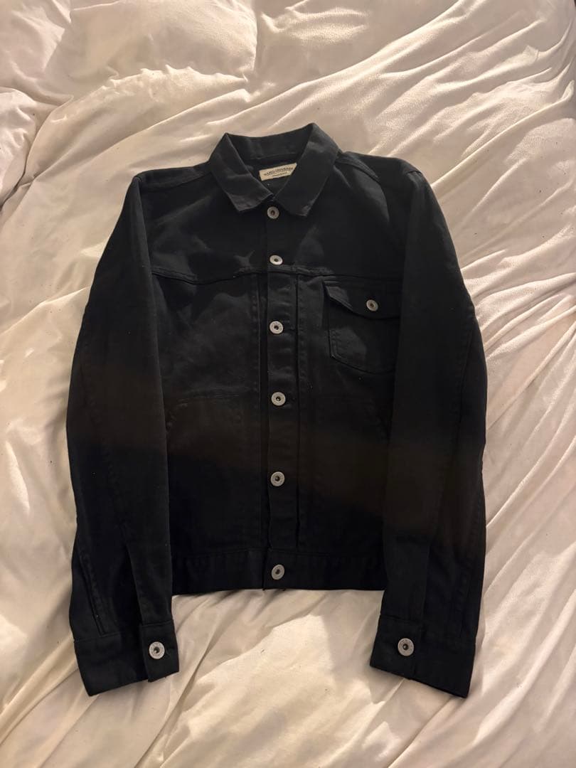 ジャケット・アウター 00s archive black denim jacket y2k Mens Oversized Denim Jacket Fashion Boyfriend Distresse Jean