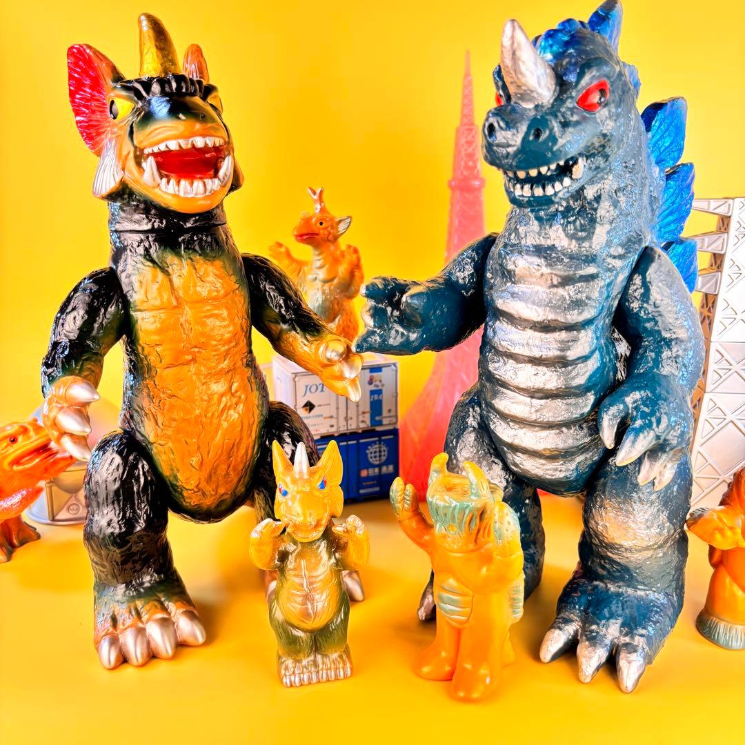 マルサン 450シリーズ キングゴドラス・ドラギラス パチ怪獣ソフビ