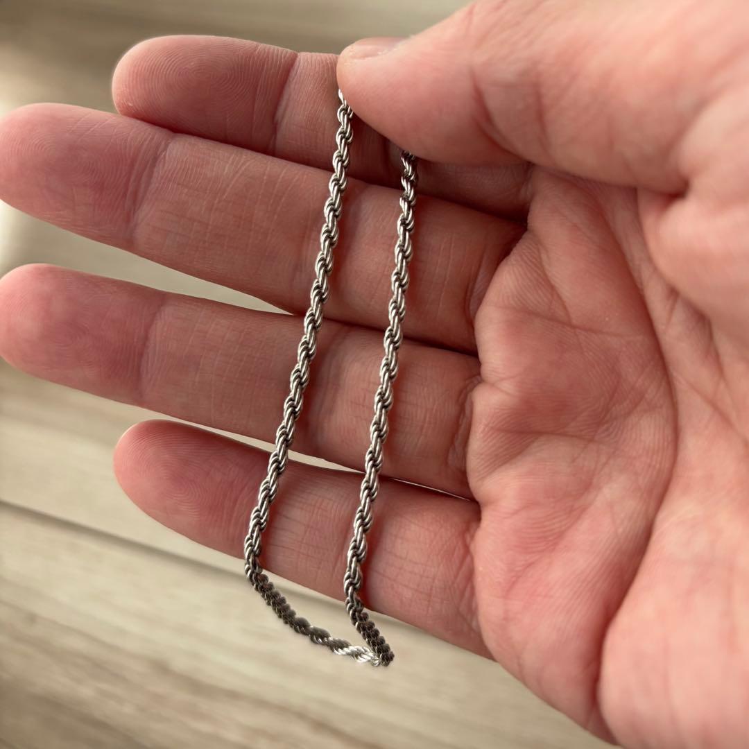 AVALANCHE アバランチ ネックレス ロープチェーン 60cm シルバー ロープネックレス 幅4.5mm 50cm-60cm いぶし加工 100HCMD-LOX