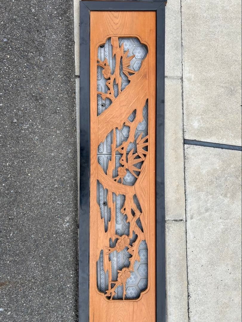 欄間 2枚セット 手彫り 楽天市場】欄間 建具 【1点もの商品】【新品】 高級手彫り欄間2間1組