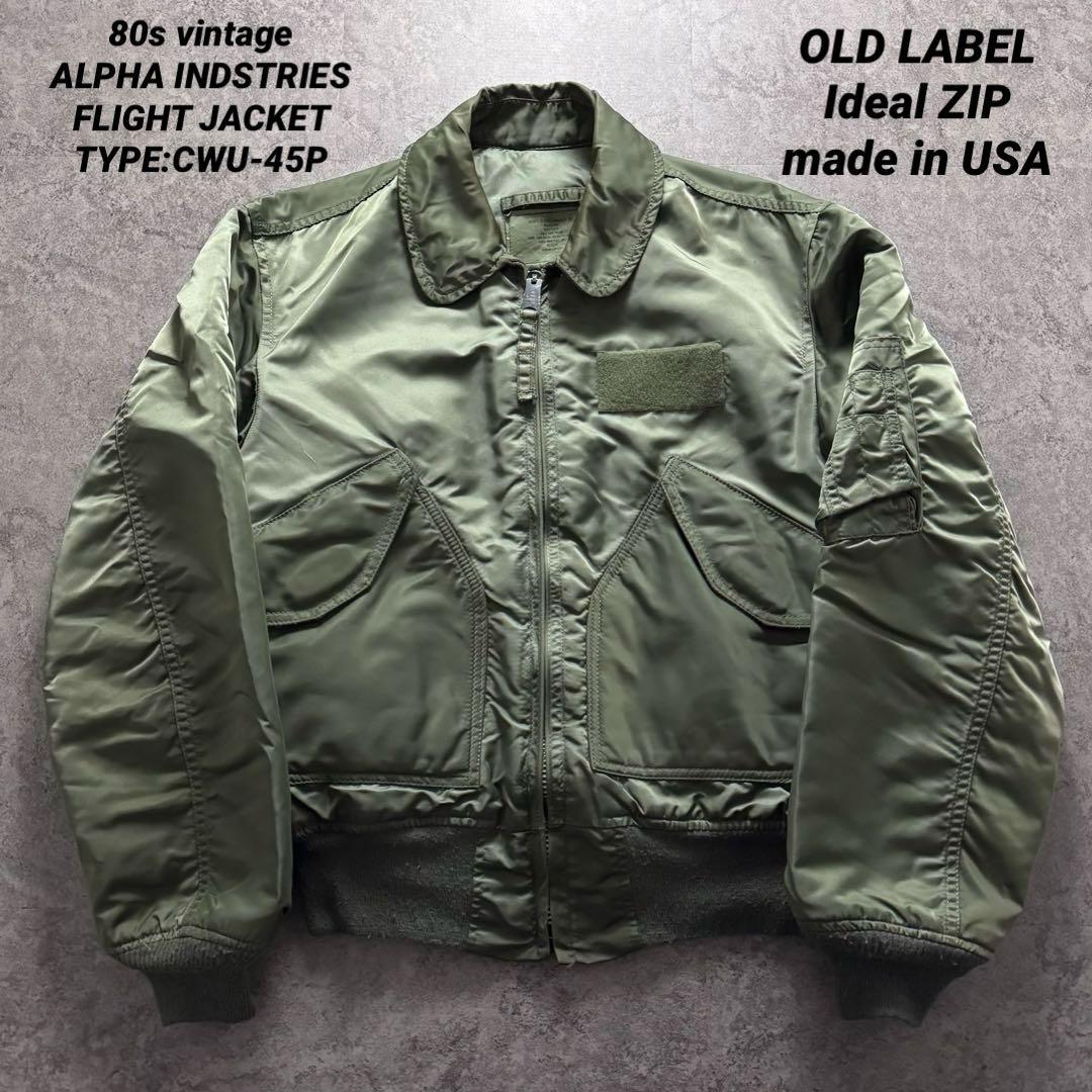 80s alpha フライトジャケット　cwu-45p 旧タグ　USA製　M 米国製 90s ALPHA CWU-45/P フライトジャケット 旧ロゴワッペン｜Yahoo
