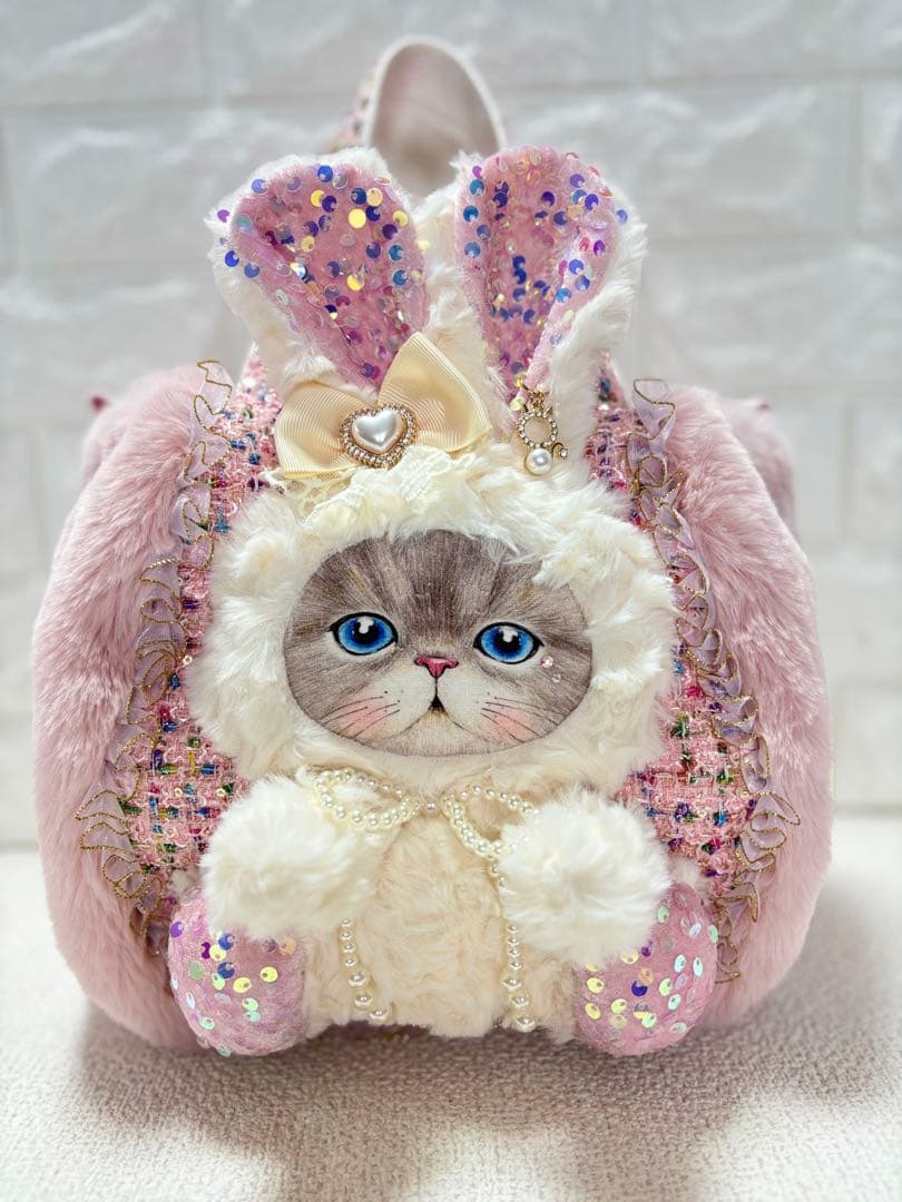 あ*こ様 コヤンイサムチョ　ハンドメイド　ファーバッグ　白　ルミちゃん　うさぎ 𓂃𓈒𓂂コヤンイサムチョン𓂃𓈒𓂂 ふわふわモフモフ ルミちゃん