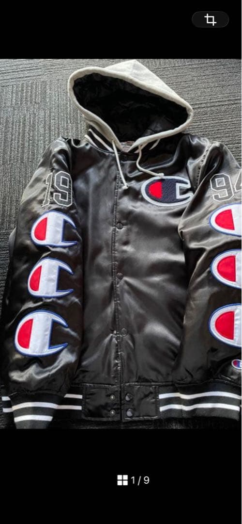 Champion SUPREME フード付きジャケット Supreme x Champion フード付きジャケット M ブラック - メルカリ
