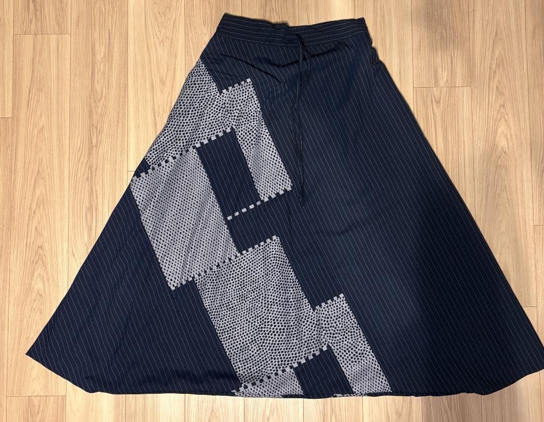 【未使用】SOUSOU 傾衣 着衣 梳毛間道 富士／濃紺×間ぬき Lサイズ net限定】梳毛（そもう） 薙刀四角衣（なぎなたしかくい）／深紺間道