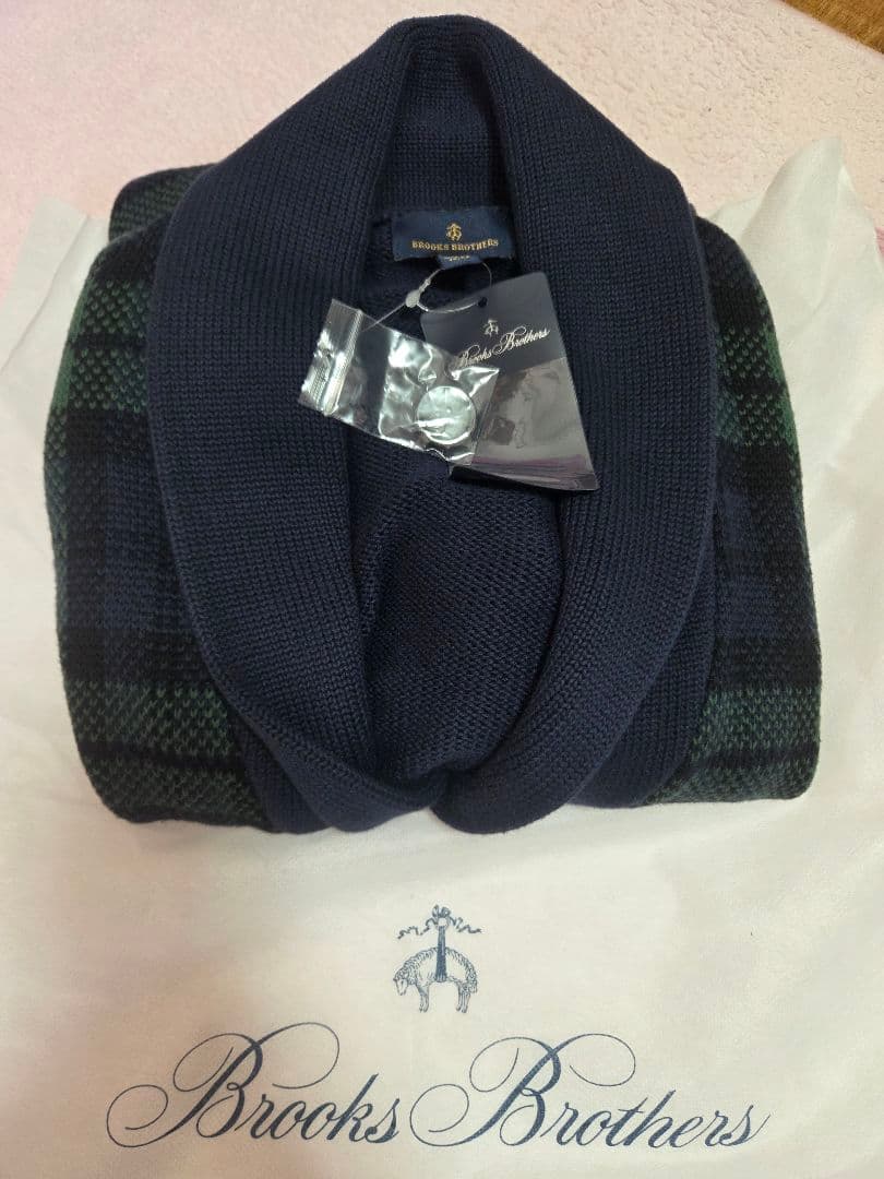 S*C様 Brooks Brothers チェック柄カーディガン キッドモヘアブレンド チョコミントアーガイル Vネックカーディガン