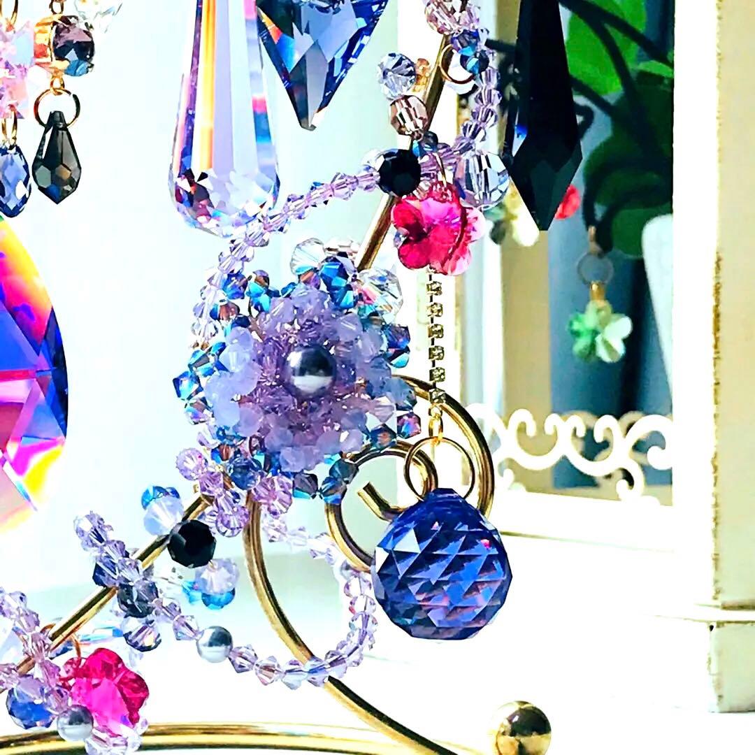 SWAROVSKI ✩.*˚バイオレット置き型サンキャッチャー インテリア小物