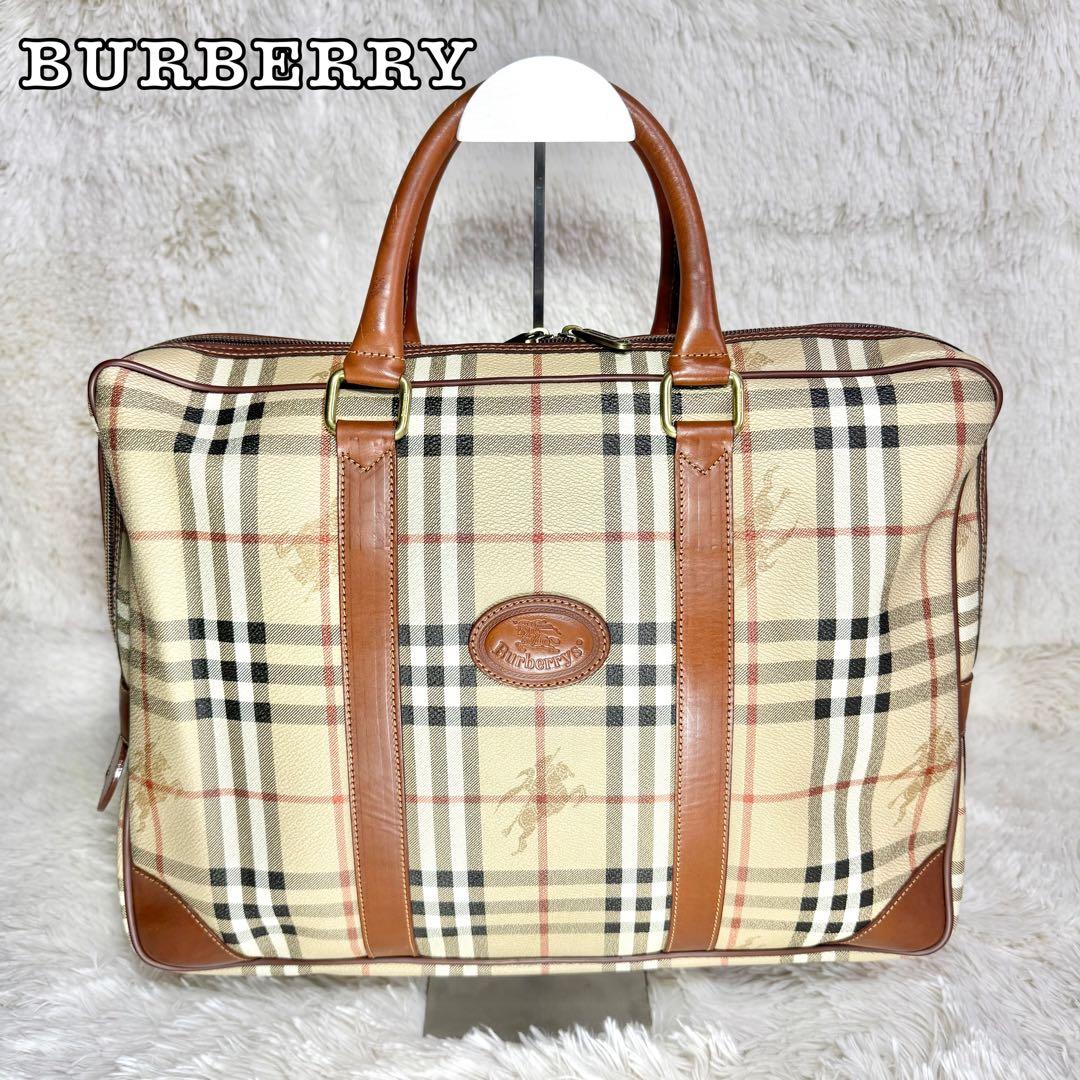 BURBERRY バーバリー ブリーフケース ビジネスバッグ PVC ブラウン ヴィンテージ BURBERRY / バーバリー ビジネスバッグ / ブリーフケース