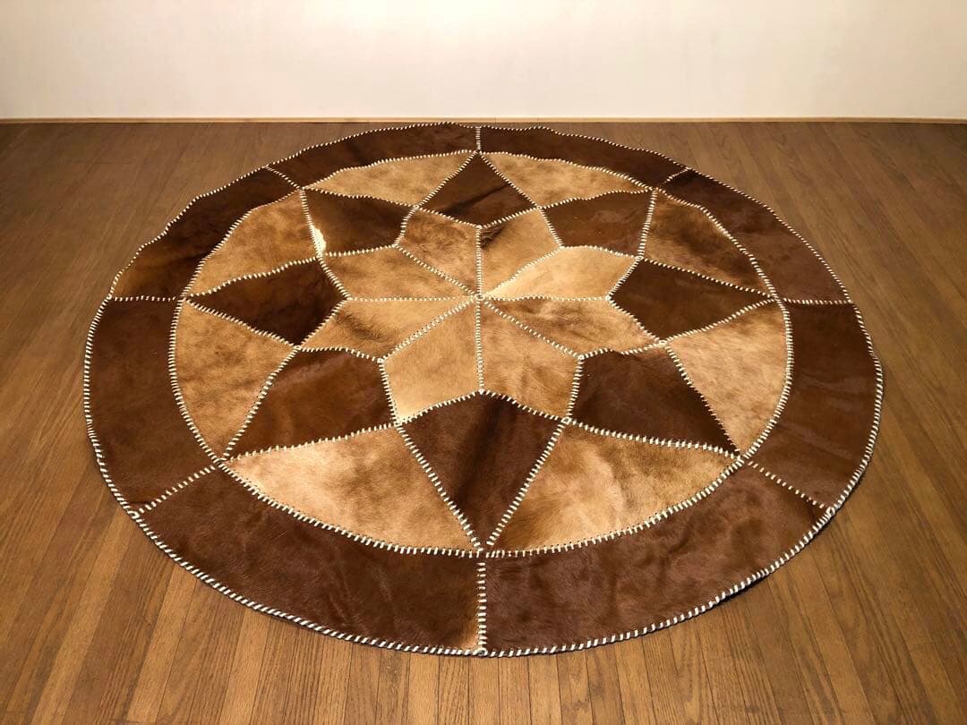 カウラグ パッチワーク 大判 ラグ カウハイドレザー 本革 ミッドセンチュリー ラグ&マット Cowhide Patchwork Rug（カウハイド・パッチワークラグ