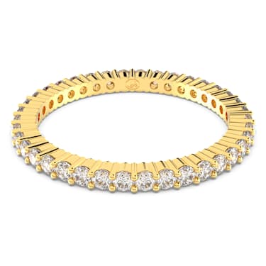 Matrix Vittore ring, Round cut, White, Gold-tone finish | Swarovski