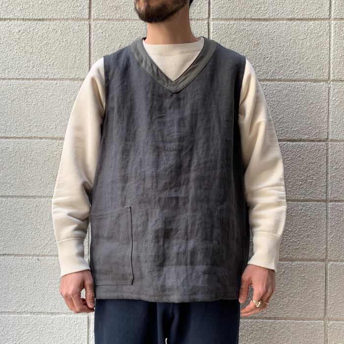 Nigel Cabourn / FRENCH HOSPITAL VEST REVERSIBLE - LINEN