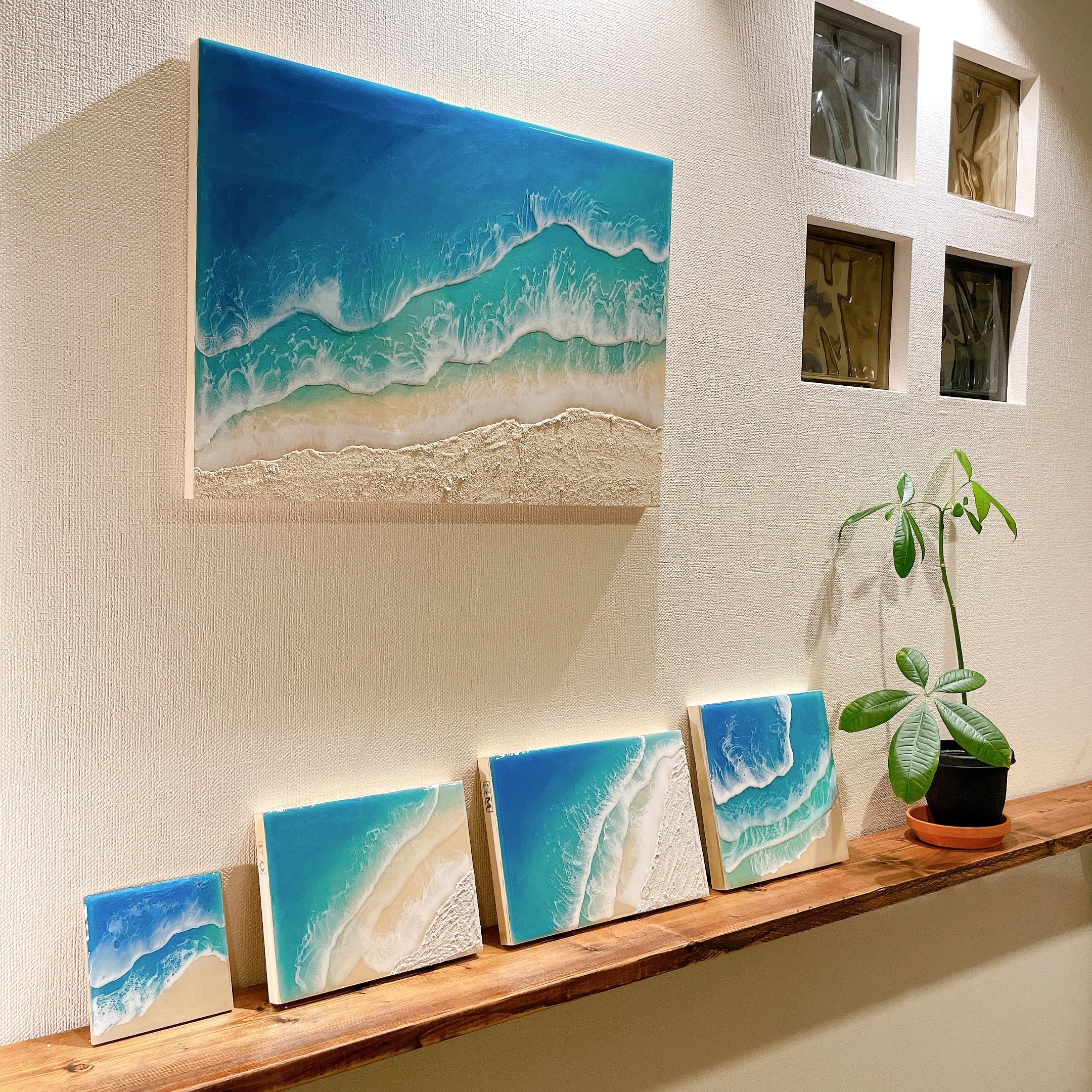 レジン波アート オーシャンアート 海の絵 P8ラージパネル | Pinoxy Art