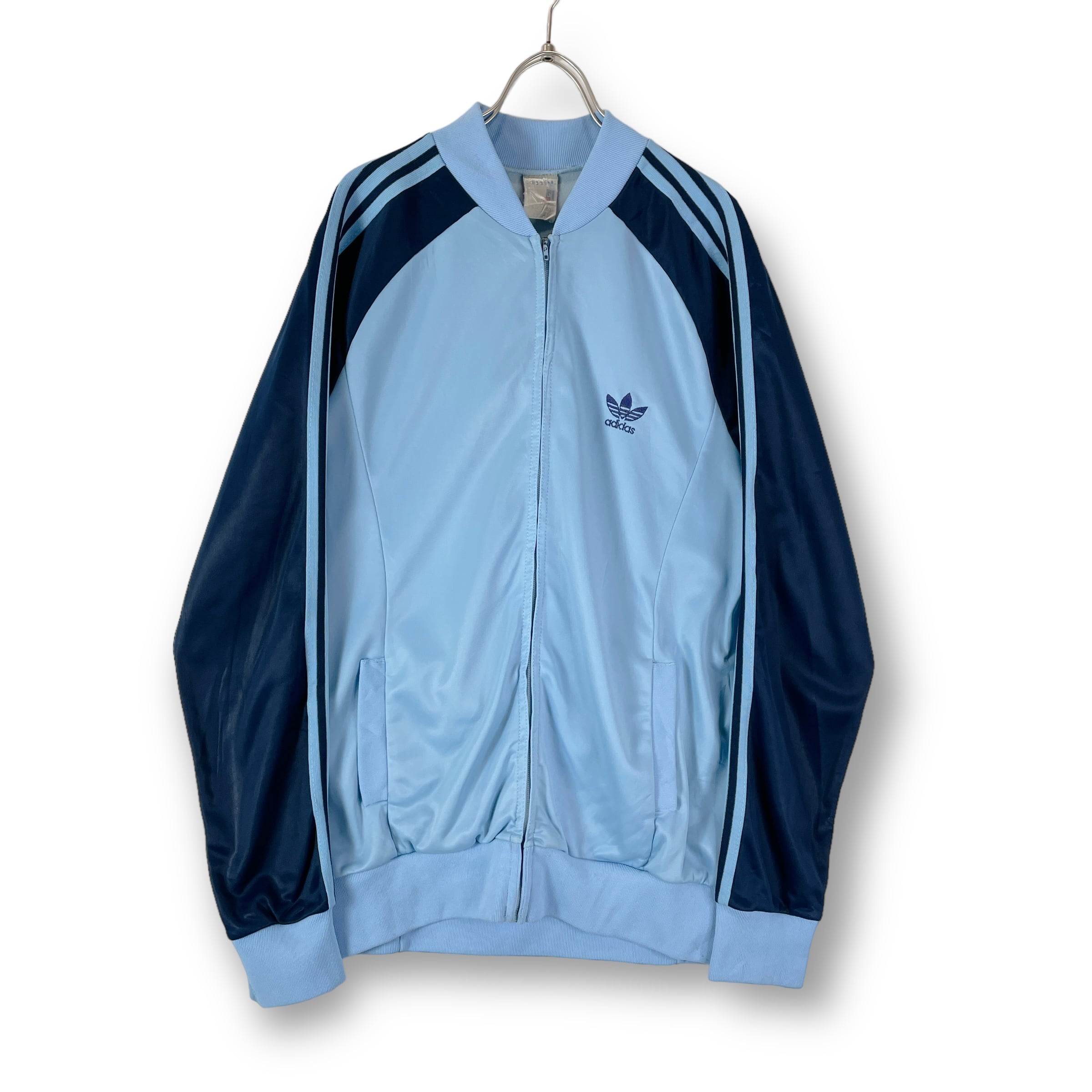 超希少】70s adidas トラックジャケット ライトブルー トレフォイル