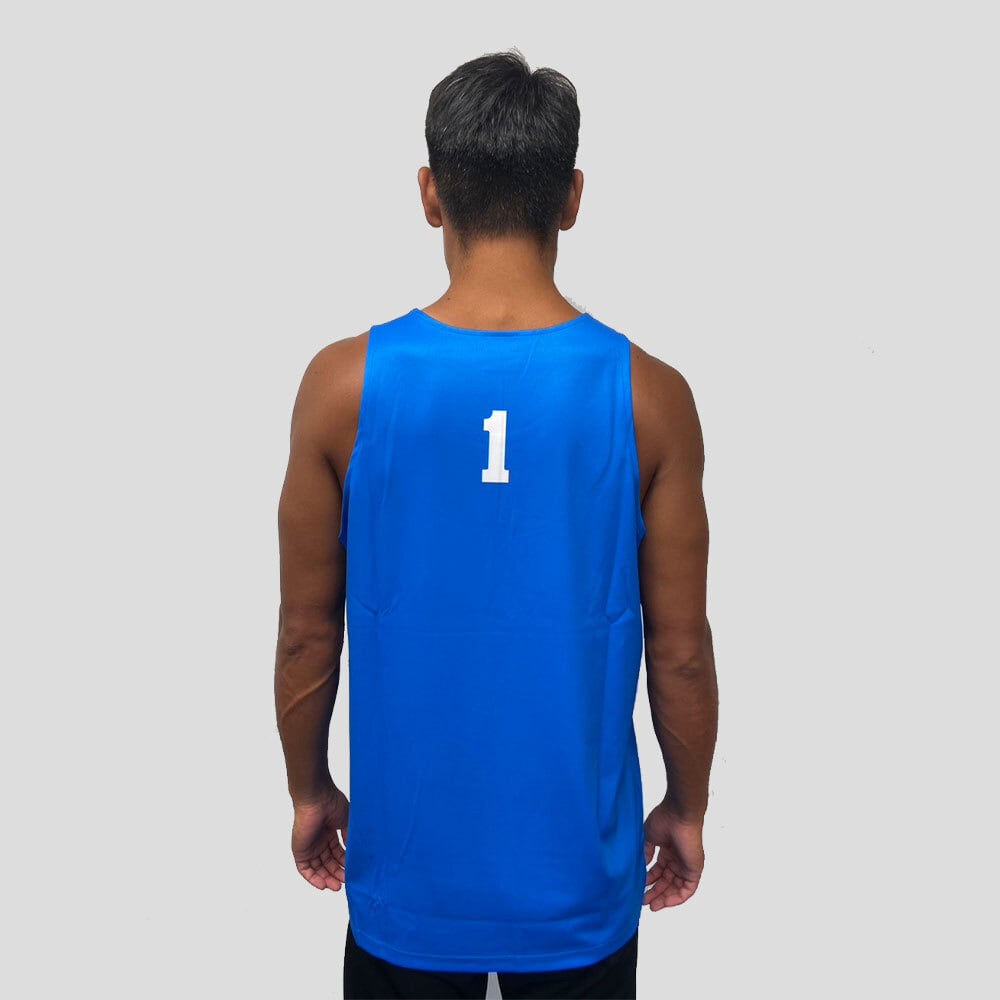 SPALDING】ビーチバレータンクトップ ブルー 番号1入り | KABTO公式