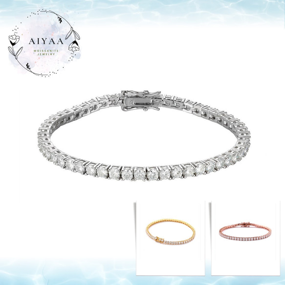 モアサナイト ブレスレット テニスブレス 【3mm/石】 14cm〜23cm