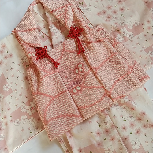 赤ちゃん着物セット(正絹総絞りの被布） ベビー服 着物大好きばあば