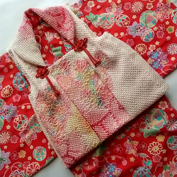3歳用正絹総絞りの被布(中綿なし）4386m様のリクエスト 子供服 着物