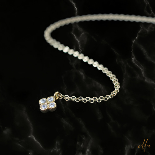 フラワー 花 四つ葉 クローバー ネックレス ゴールドフィルド 14kgf