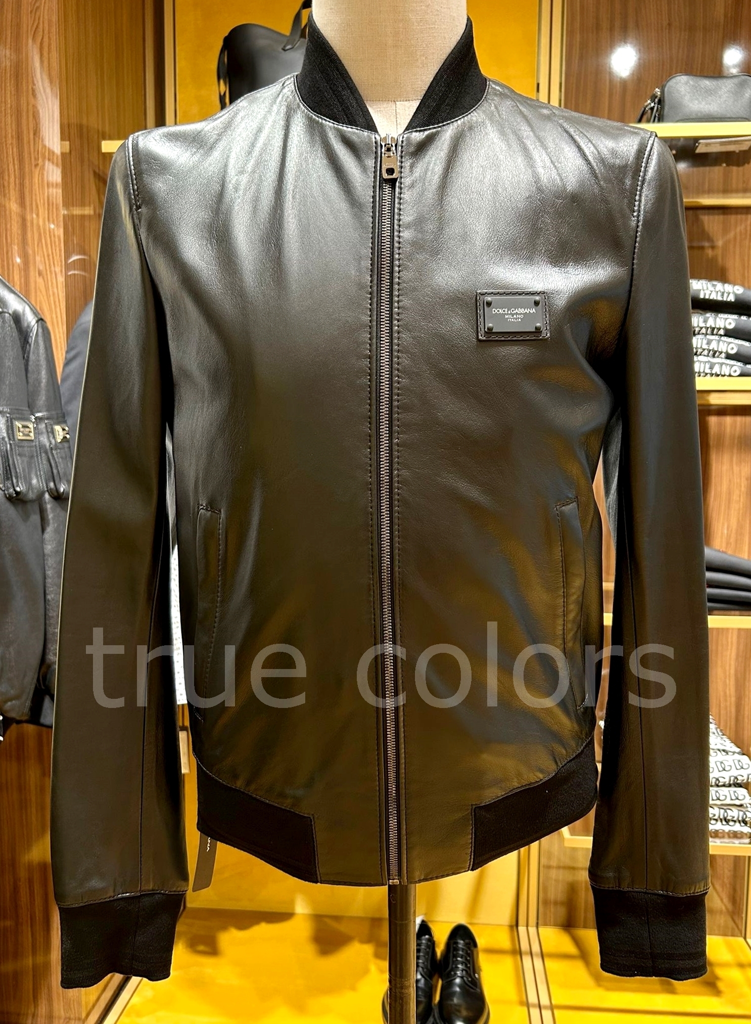 DOLCE&GABBANA ドルガバ ロゴプレート ラムレザー ジャケット (Dolce