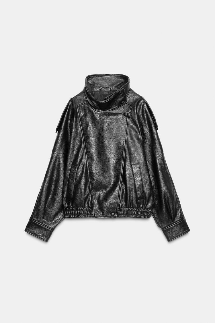 ZARA】フェイクレザージャケット ブラック | 4391/892/800 (ZARA